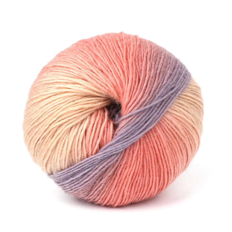 1Ball 50g Hand-woven Rainbow Colorful Crochet Cashmere Wool Blend Yarn Knitting | Дом и сад