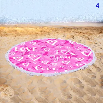 

Quick-dry Round Colorful Floral Print Beach Towel with Tassel HG99