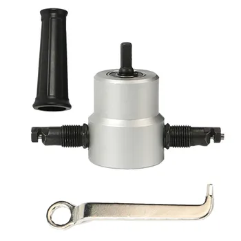 

160A Double Head Sheet Metal Cutter Drill Tool Set Kit Electric Saw Drill Cutting Sheet Nibbler Cutter Attachment