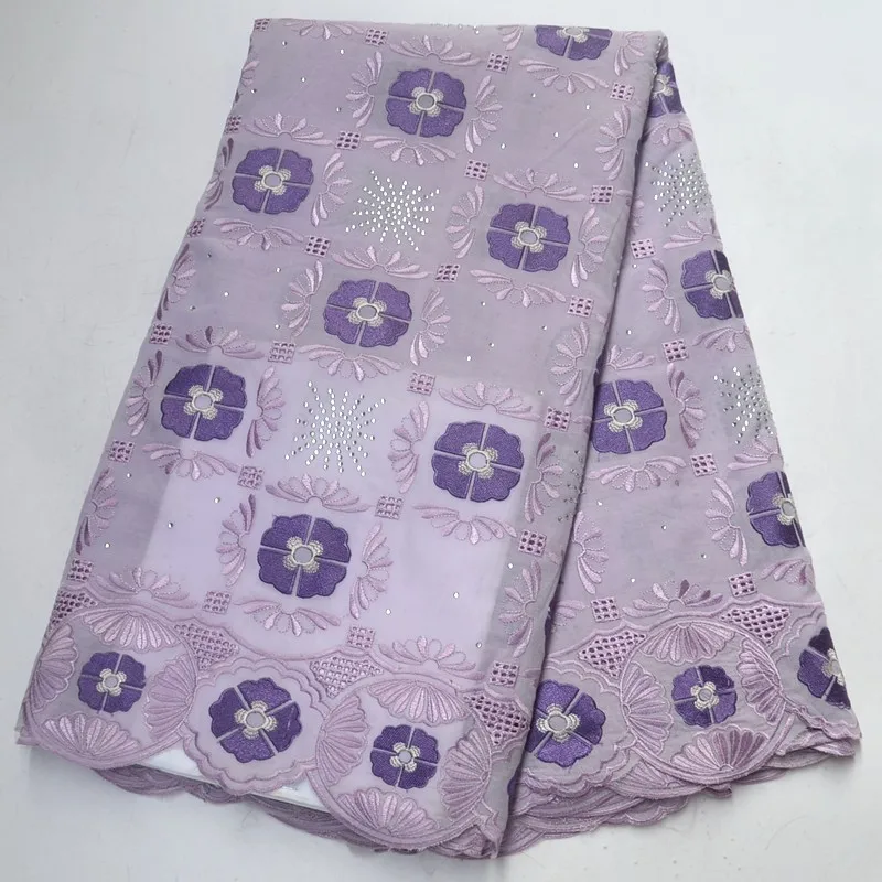 

New Arrival High Quality For Women And Men Clothing Cotton Dry Lace Fabric With Stones Swiss Voile Lace In Switzerland PSA261-1