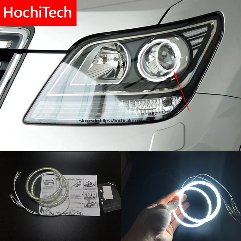 HochiTech для Kia Borrego Mohave 08-10 ультра яркий SMD белый светодиодный ангельские глазки 2600LM 12 В halo Кольцо Комплект дневной ходовой светильник DRL