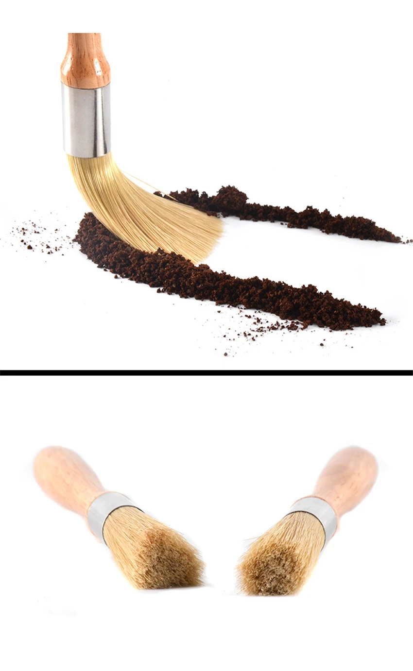 1pc coffee brush Coffee Grinder machine Cleaning Brush Wood Handle Natural Bristles Wood Dusting Espresso brush