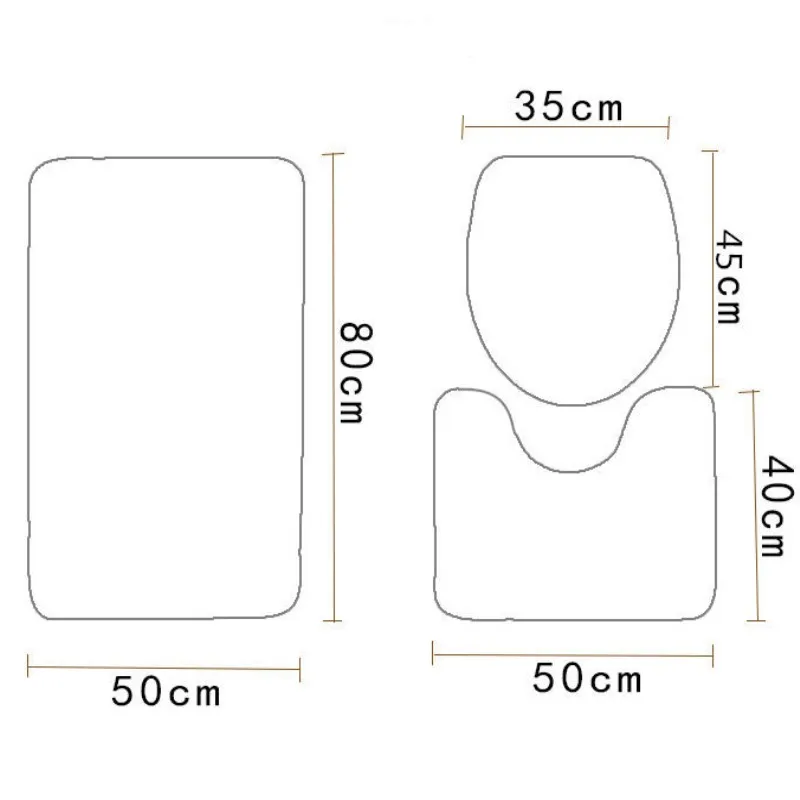 3 шт. рыбок анти-silp коврик для ванной фланель Контур Коврик для крышки унитаза ковровые покрытия Ванная комната комплект