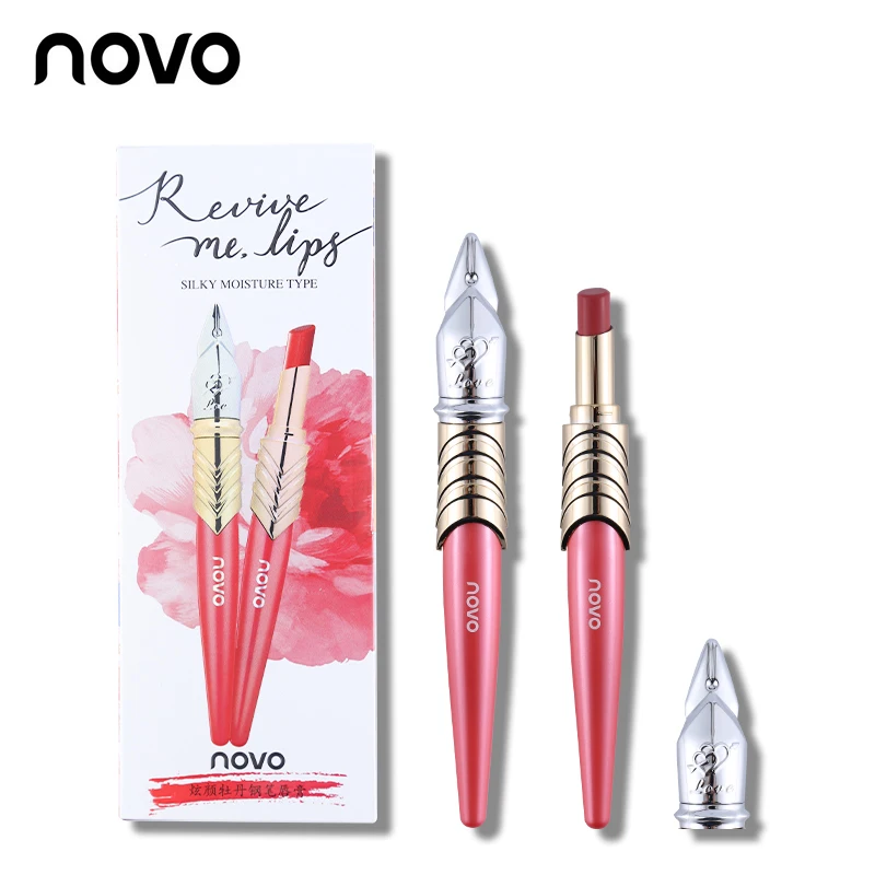 

NOVO Matte Lipstick Moisturizer 6 Colors Sexy Nude Makeup Waterproof Lip Stick Pen Silky Rouge Paint Pigment Beauty Cosmetics