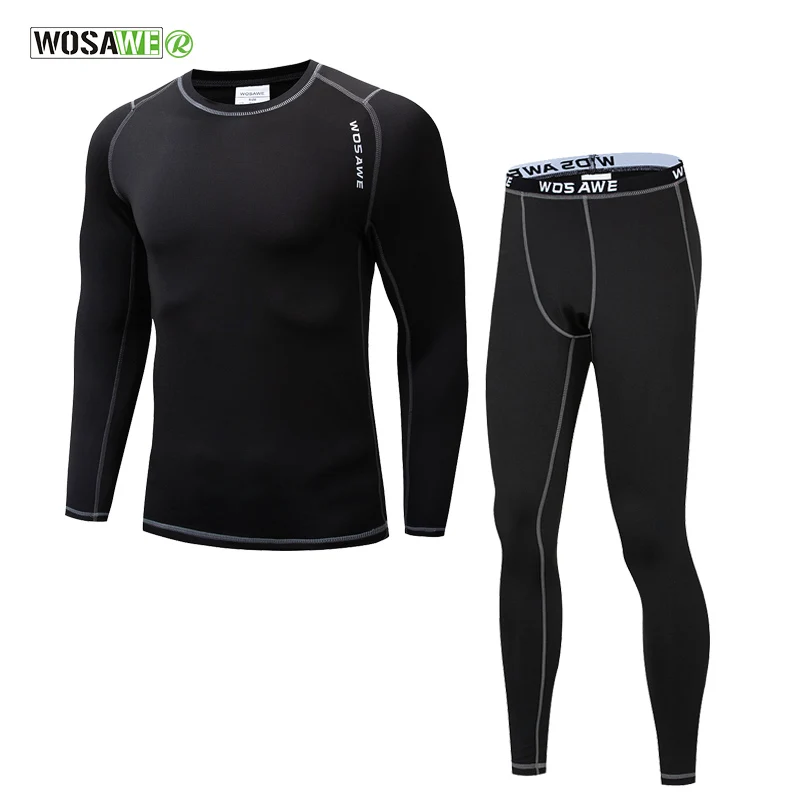 Günstig WOSAWE Thermische Fleece Unterwäsche Männer Winter Sport Radfahren Basis Schichten Fitness Gym Jogging Reiten Winter Warme Lange Unterhosen