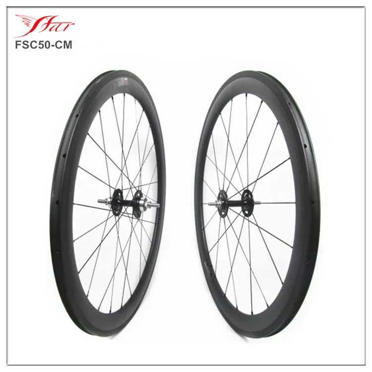 

FSC50CM-New track wheelset, 50mm clincher track carbon wheels, carbon bike fixed gear wheel with Sapim spokes