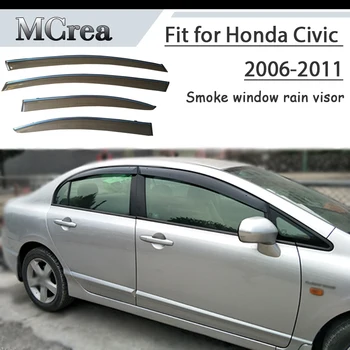 

MCrea 4pcs ABS Car Smoke Window Sun Rain Visor Deflector Guard For Honda Civic 2006 2007 2008 2009 2010 2011 Accessories