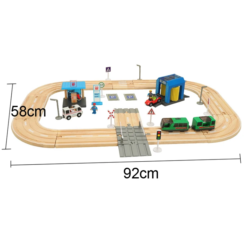 Детский Электрический поезд трек Набор строительных блоков трек магнитная машина игрушка мальчик трек игрушки АЗС Автомойка комната сцена