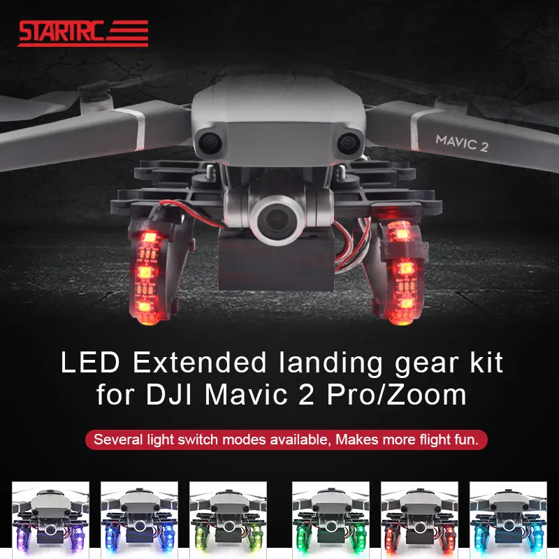 

STARTRC DJI Mavic 2 Pro Zoom Kit Colorful LED Extended Landing Gear For DJI mavic 2 Pro Zoom Drone Accessories Night Flying