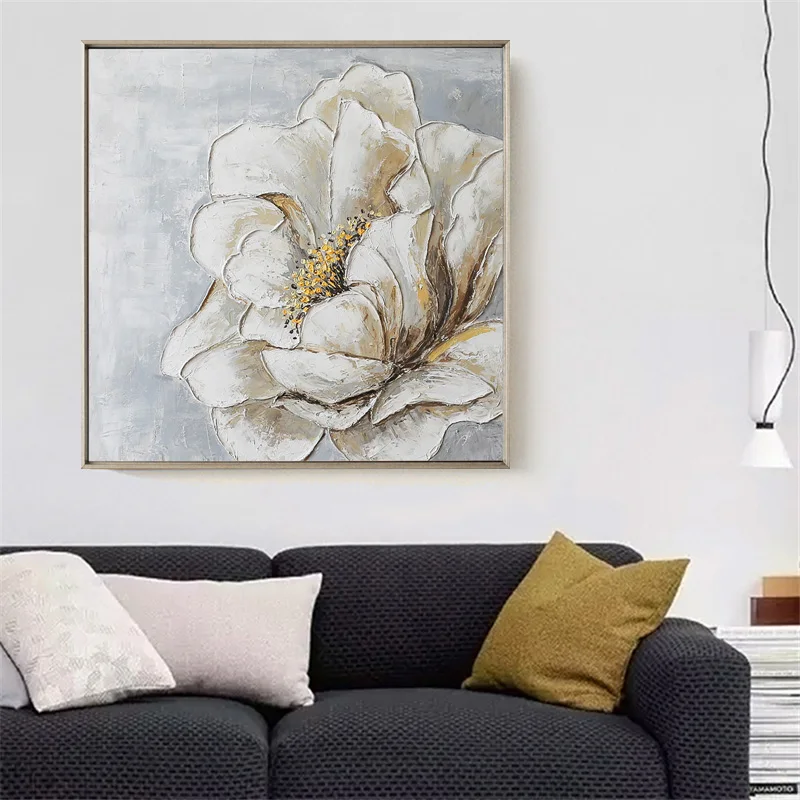 beautiful flower hand painting wall art without frame 60cm