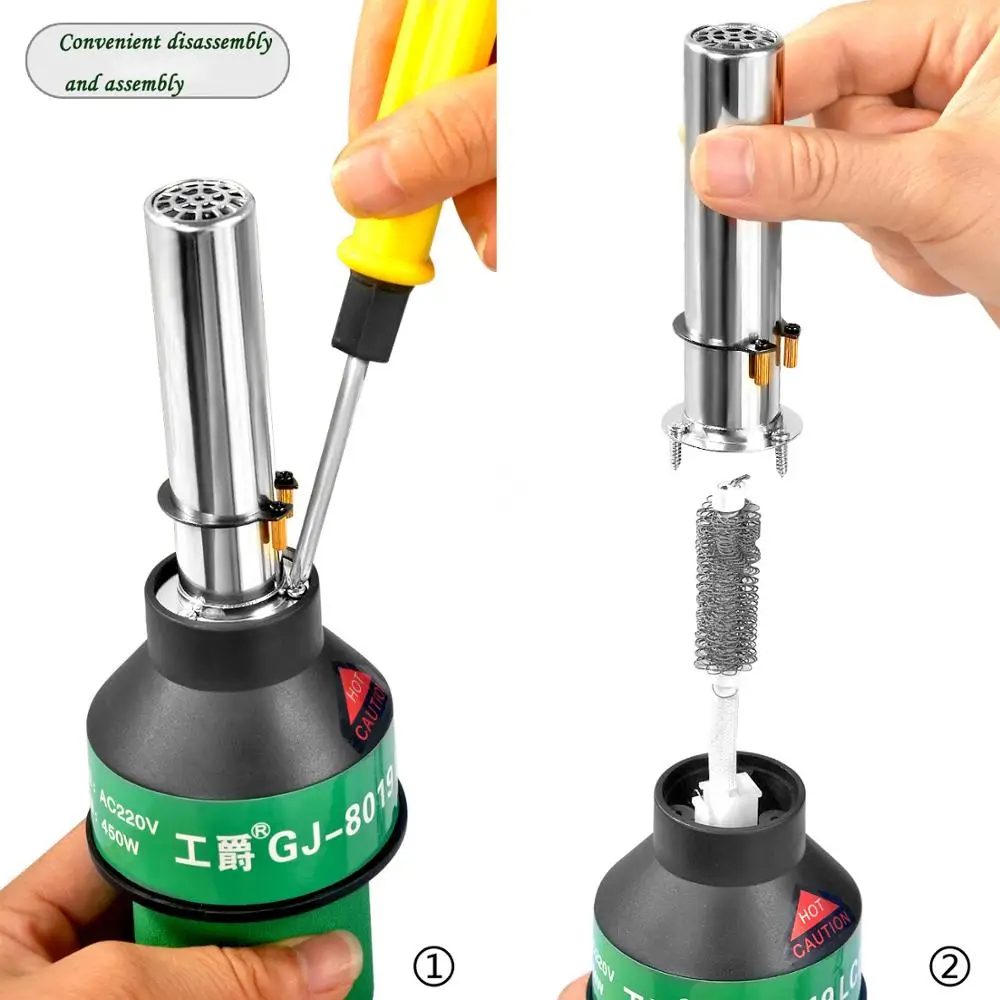  GJ-8019 Hot Air Gun LCD Digital Display Portable Brushless Constant Temperature 450W Quick Temperat