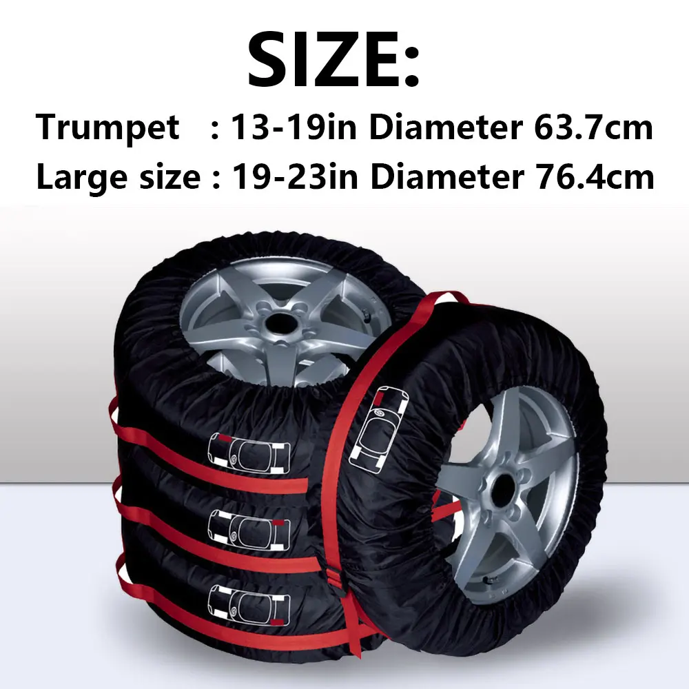 

4Pcs Spare Tire Cover Case Polyester Winter and Summer Car Tires Storage Bag Automobile Tyre Accessories Vehicle Wheel Protector
