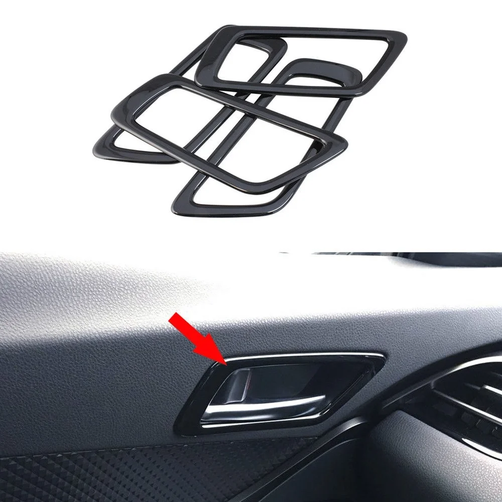 4*For Toyota RAV4 2016-2018 Carbon Fiber Inner Door Bowl Decorative Cover Trim