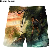 PLstar Cosmos Прямая летние новые ретро стиль шорты игра Tomb Raider Laura 3d принт Мужские Женские повседневные шорты ZD125
