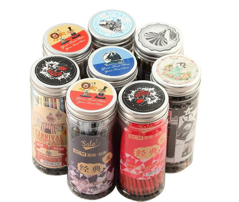 Recargas para Canetas de Gel Caneta Recarga - Lote Scm Coreia Criativo Bonito Colorido Preto Azul Tinta 0.35mm0.38mm 0.5mm Gel 80 Pçs 9 High Quality Material escolar e de escritório