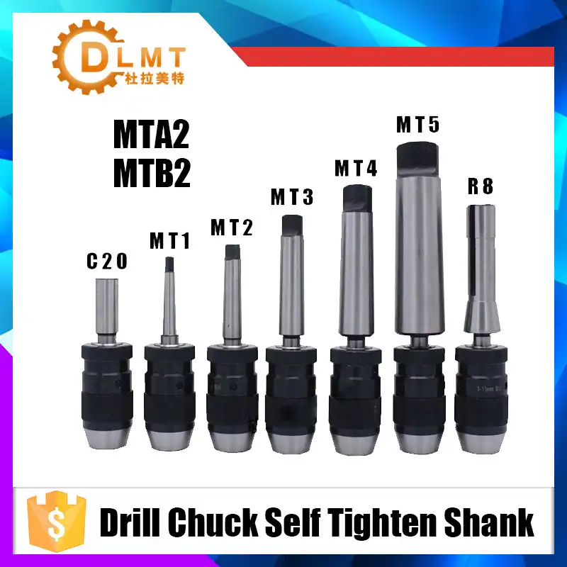 Portabrocas autoperforante con bloqueo de 1-16 mm perno c/ónico MT2-JT3 portabrocas autom/ático para tornillo sin llave taladro y eje autofrenante con mandril c/ónico MT3-B18