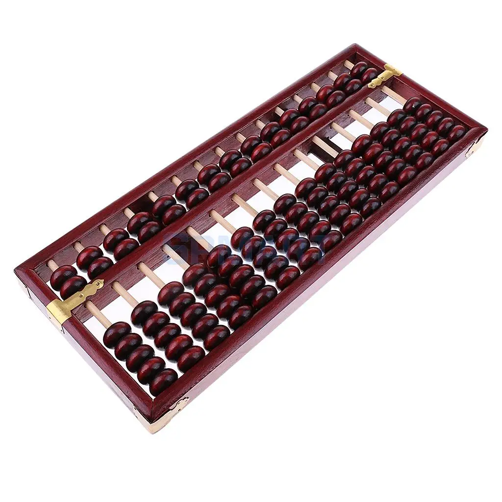 Vintage Wooden 15 Rods Arithmetic Abacus Chinese Calculation Tool for Children Adults Collectible Gift