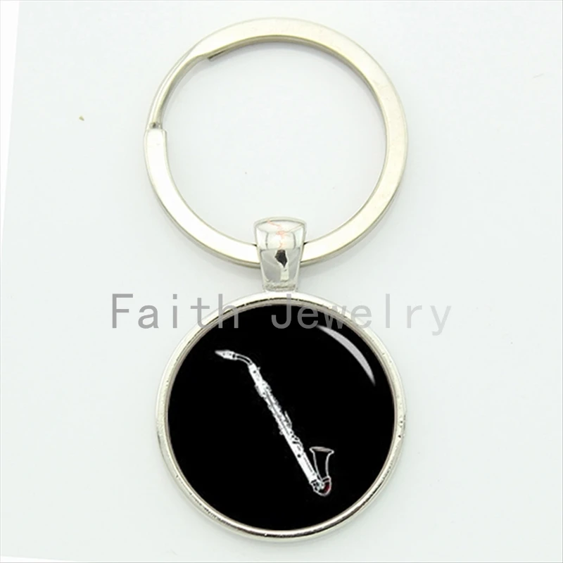 Retro bass key chain elegant musical instrument jewelry music