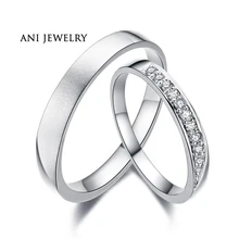 ANI 18K White Gold AU750 Wedding Ring 0 11 CT Certified I SI1 Natural Diamond Jewelry