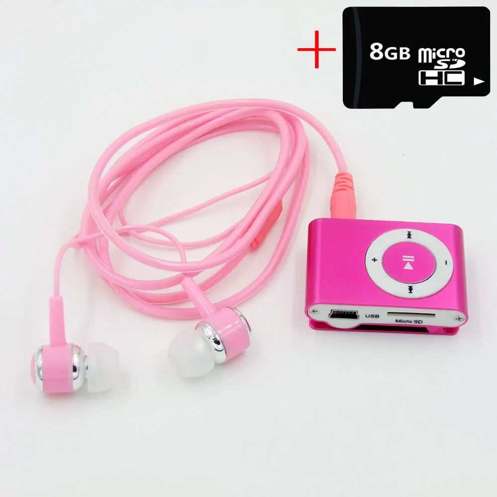 MP3 музыкальный плеер с модными наушниками металлический зажим mp3 портативный