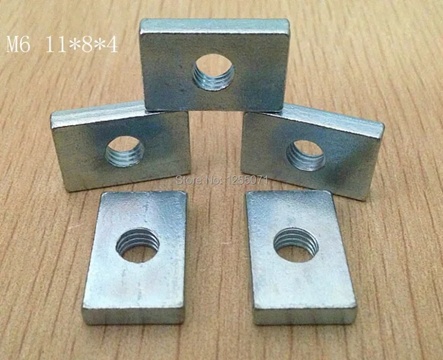 Rectangular nuts M6 11*8*4mm/L*W*H carbon steel 100pcs/Lot in