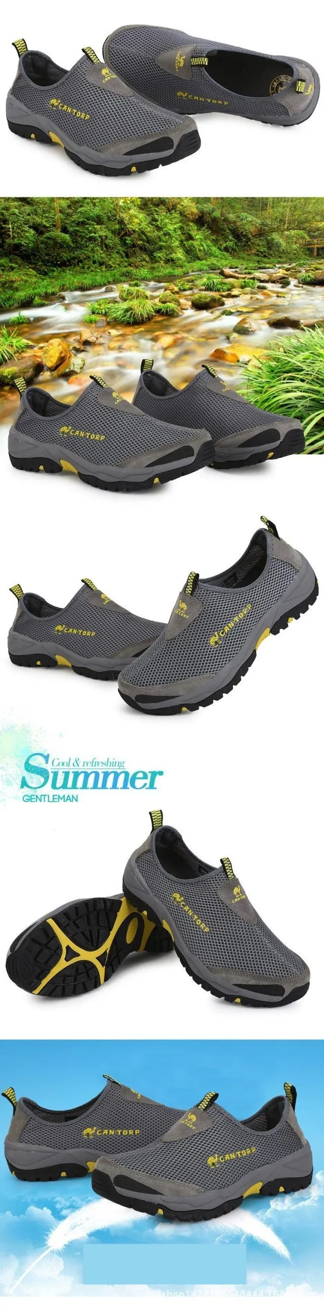 Aqua уличная походная обувь мужская обувь спортивная обувь для альпинизма 2018 Летний стиль трекинговая обувь без шнуровки прогулочная