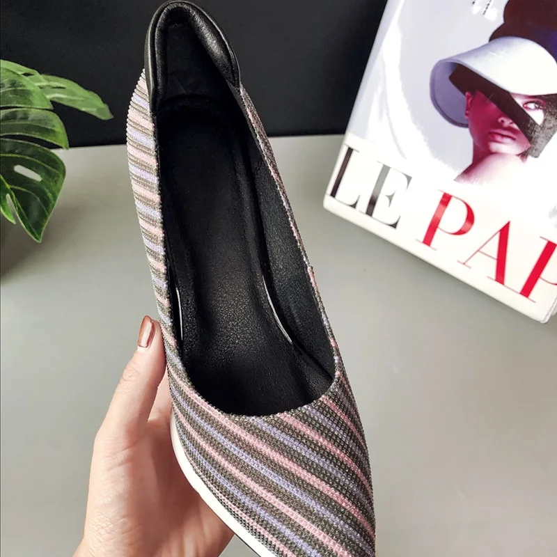 EGONERY Brand women's Wedges pumps 2019 summer high quality Pointed Toe Super High heels shoes retro punk flower fashion girl