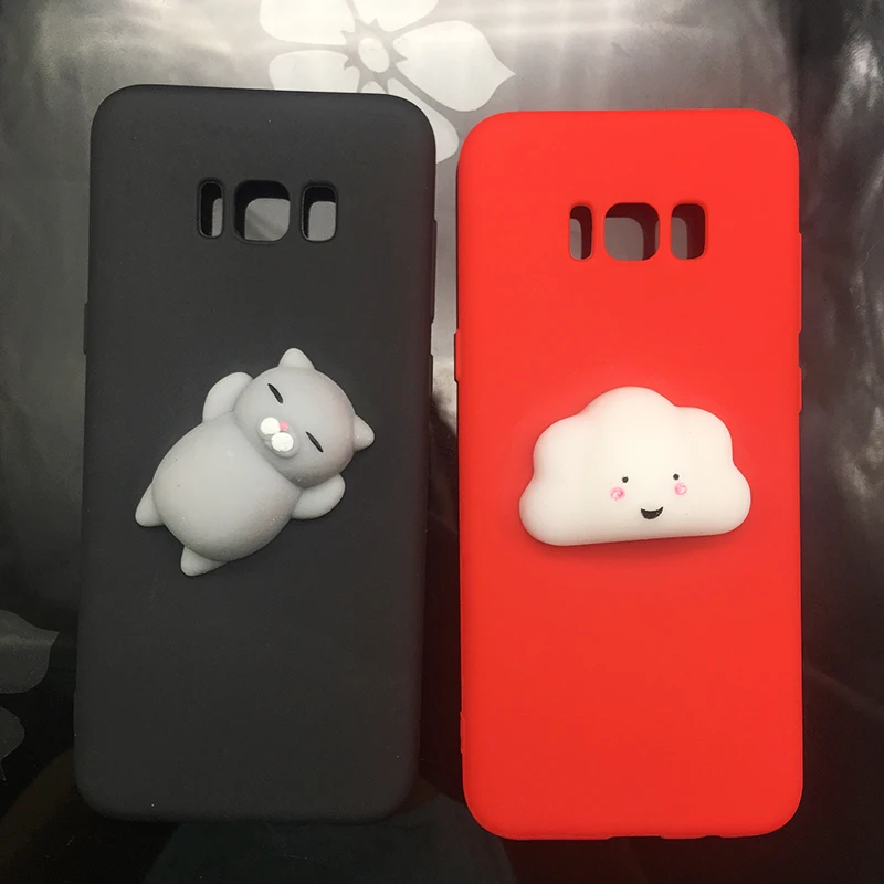 3d Squishy Cat Silicon TPU Soft Cases For Samsung Galaxy S8 S9 plus S7 S6 J3 J5 J7 2017 j510 J710 j310 A6 Candy Back phone Cover (26)