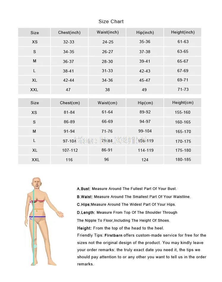 victorian size chart