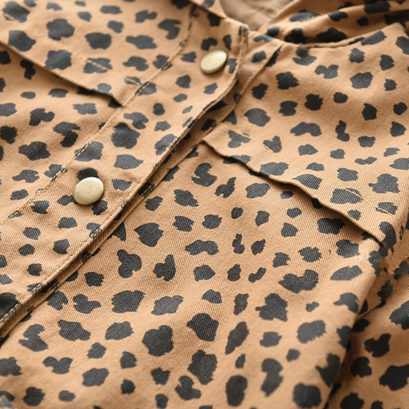 VearDoller/детские куртки весенне-Осенняя детская верхняя одежда с леопардовым принтом для детей от 3 до 12 лет, повседневное пальто с капюшоном и длинными рукавами для девочек