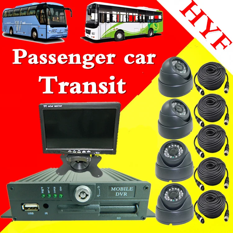 bus monitoring kit 4ch vehicle video recorder complete set of bus
