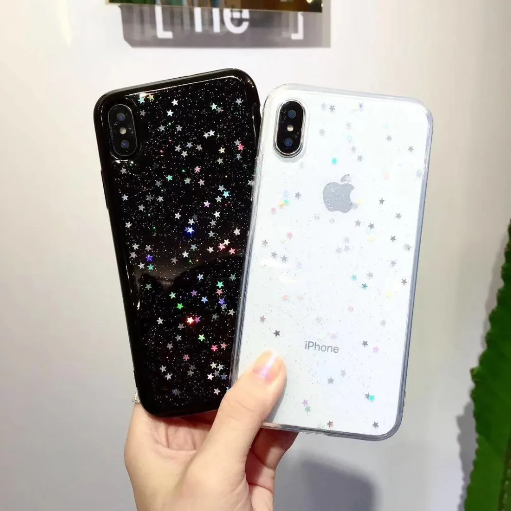 Новый Модный мягкий чехол для телефона с маленькими звездами iPhoneXS XR XS Max