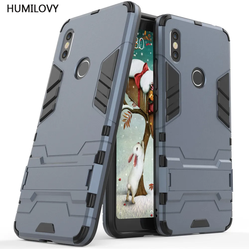 

Phone Holder Case for Xiaomi Redmi S2 Cover Coque Shockproof Armor Soft TPU Hybrid Hard Plastic Cover for Xiaomi Redmi S2 Case