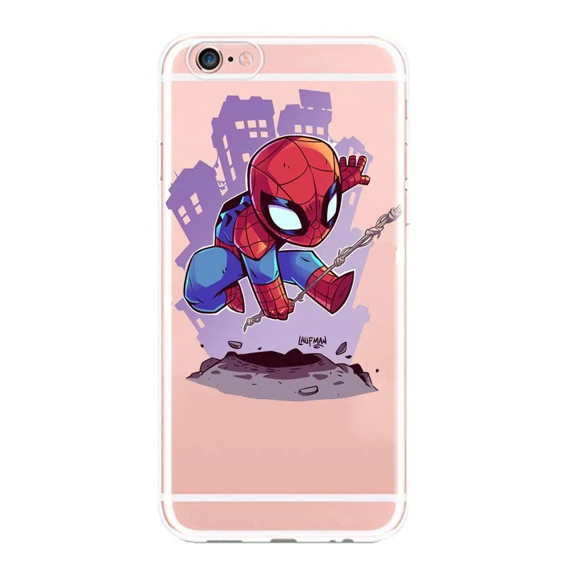 Забавный супер герой мягкий чехол с мультяшным рисунком для iPhone 5 6 6splus 7 7plus SE super