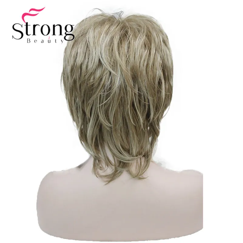 6139 # H16-613 New vogue fluffy wave flaxen blonde highlights short women`s synthetic hair wig(6)