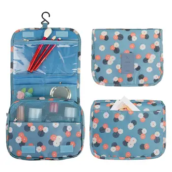 

Portable Women Waterproof Oxford Makeup Bags Travel Cosmetics Storage Bag Bathroom Hanging Toiletry Organizer Hook Toiletry Bags