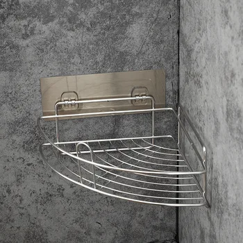 

Stainless Steel Vacuum Suction Cup Kitchen Bathroom Shelf Storage
