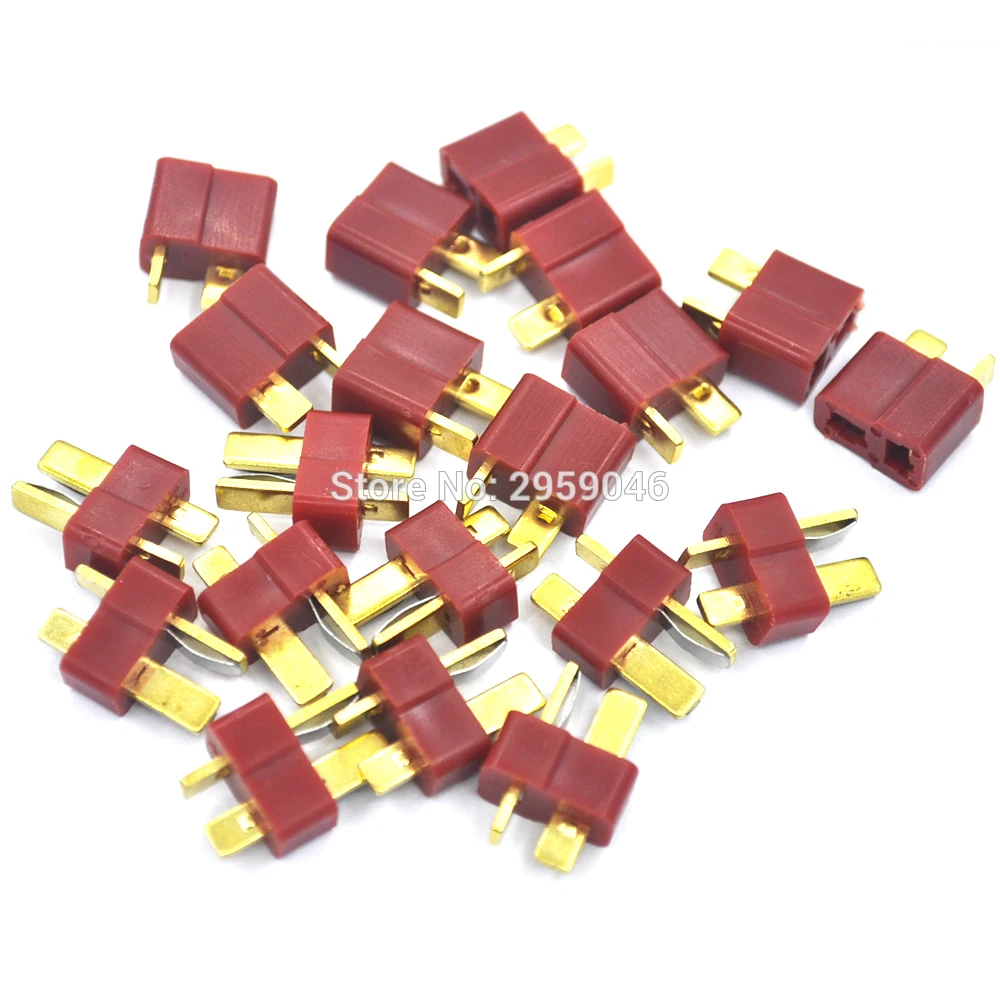 

10 Pair RC Lipo Battery Helicopter T Plug Connectors Male Female for Deans RC Parts Accessories