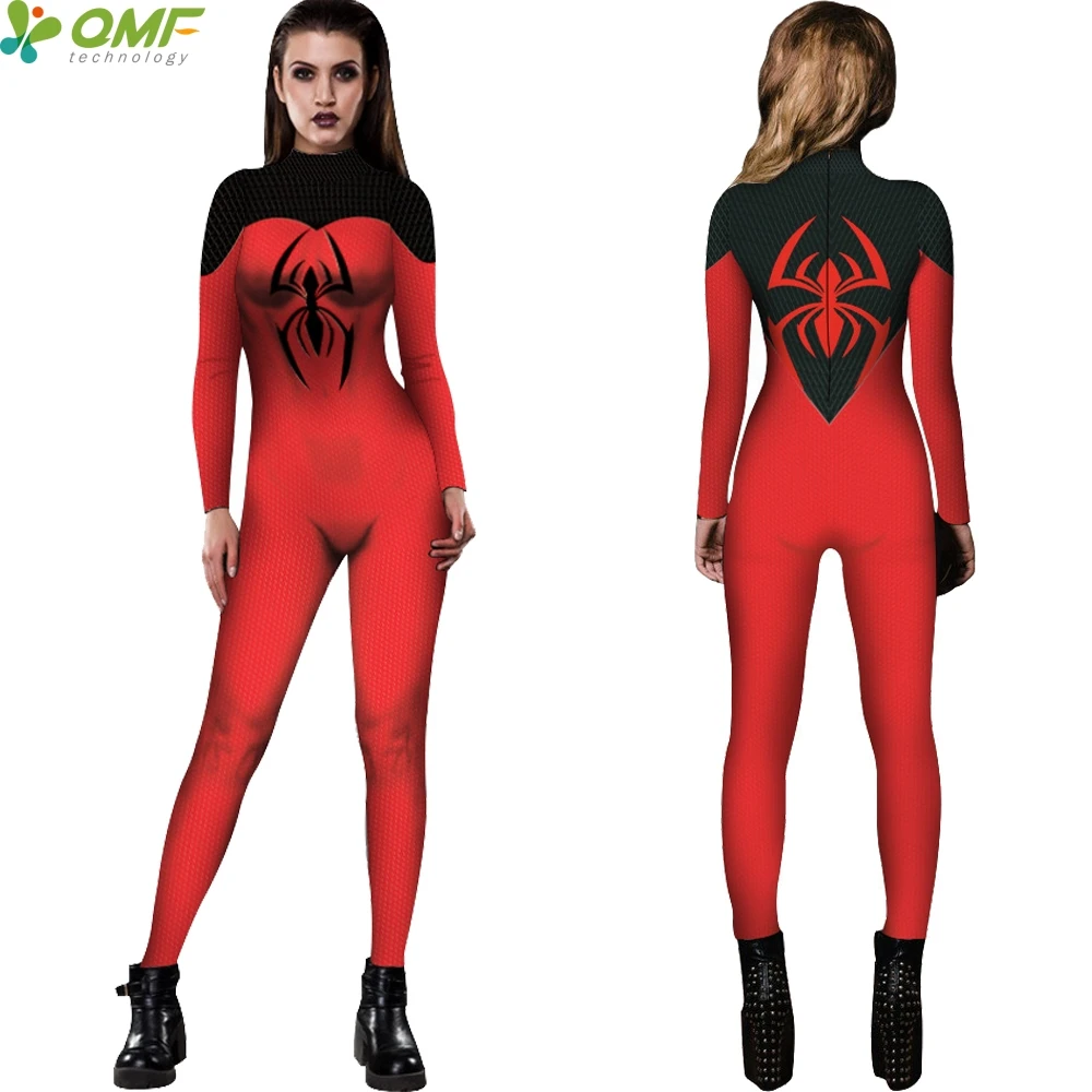 red black spider man cosplay jumpsuits swimwear halloween surfing rash guard swimsuit bodycon long sleeve women bodysuit zipper - Halloween Swimsuit red black spider man cosplay jumpsuits swimwear halloween surfing rash guard swimsuit bodycon long sleeve women bodysuit zipper - Halloween Swimsuit