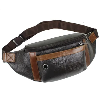 

Men Genuine Leather Hip Belt Bum Pouch Purse Fanny Pack Waist Bag Vintage Travel Messenger Shoulder Sling Chest Bags