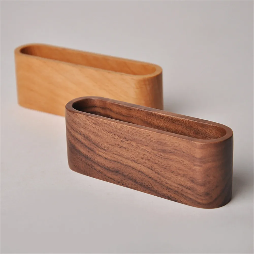 

Black Walnut Desktop Storage Note Box Business Card Box Card Holder Minimalist Advanced Desk Storage Box Sundries Organizer Box
