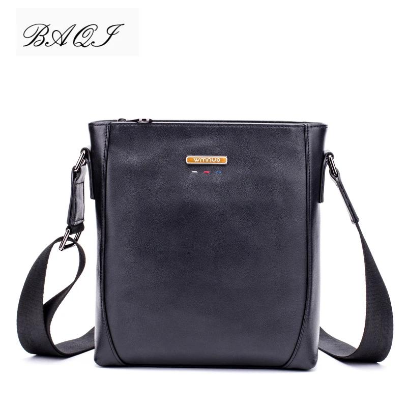 

BAQI Brand Men Handbags Genuine Leather Cowhide Men Shoulder Bag Crossbody Messenger Bags 2019 Fashion High Quality Business Bag