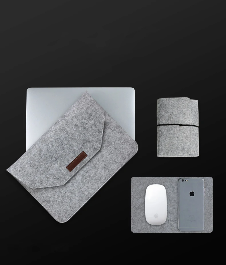 New Slim For Macbook Pro 13 A1278 Laptop Sleeve Case Wool Felt for Macbook Pro 12 A1278 Sleeve Mouse Charger Pouch Bag     (3)
