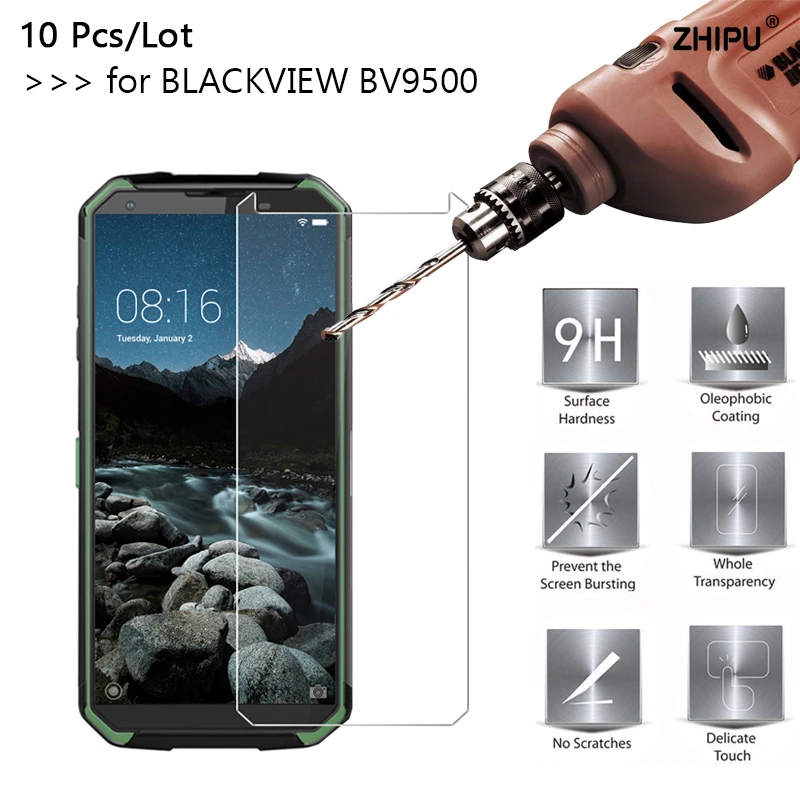 

10 Pcs/Lot 2.5D 0.26mm 9H Premium Tempered Glass For Blackview BV9500 Screen Protector protective film For Blackview BV9500 5.7