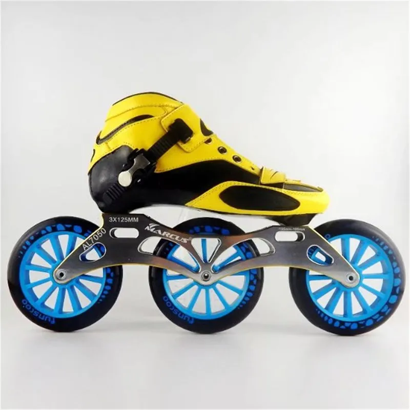 الكربون الألياف الفيبرجلاس سرعة حذاء تزلج بعجلات 3*125 عجلة كيد الكبار المنافسة الشارع سباق أحذية رياضية التدريب Patines F031
