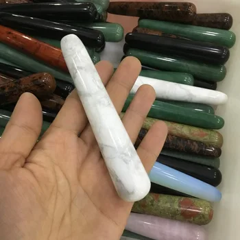 

Natural white turquoise stone Massager Stick howlite stone Healing Crystal for body health