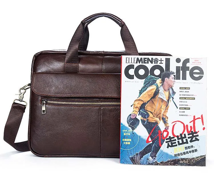Мужская повседневная сумка-портфель из натуральной кожи, сумка для ноутбука из воловьей кожи, сумка-мессенджер, деловая Компьютерная