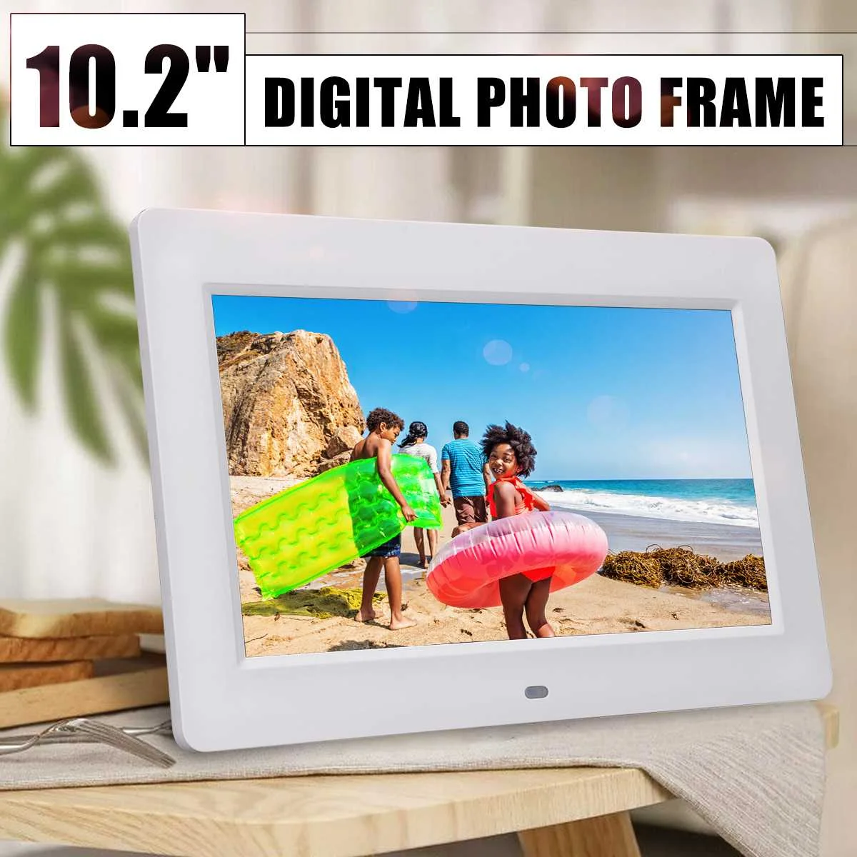 Белый Многофункциональный 10,2 дюймовый HD 1024x600 цифровая фоторамка, календарь, музыкальный плеер+ пульт дистанционного управления белый черный - Цвет: Белый