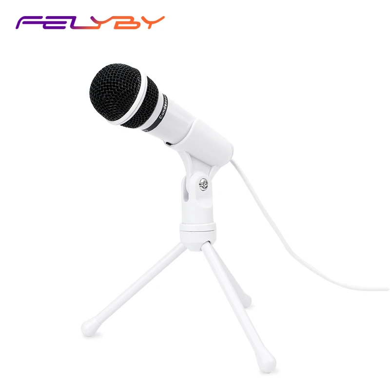 

FELYBY Metal tripod desktop condenser microphone webcast dedicated mobile computer microphone