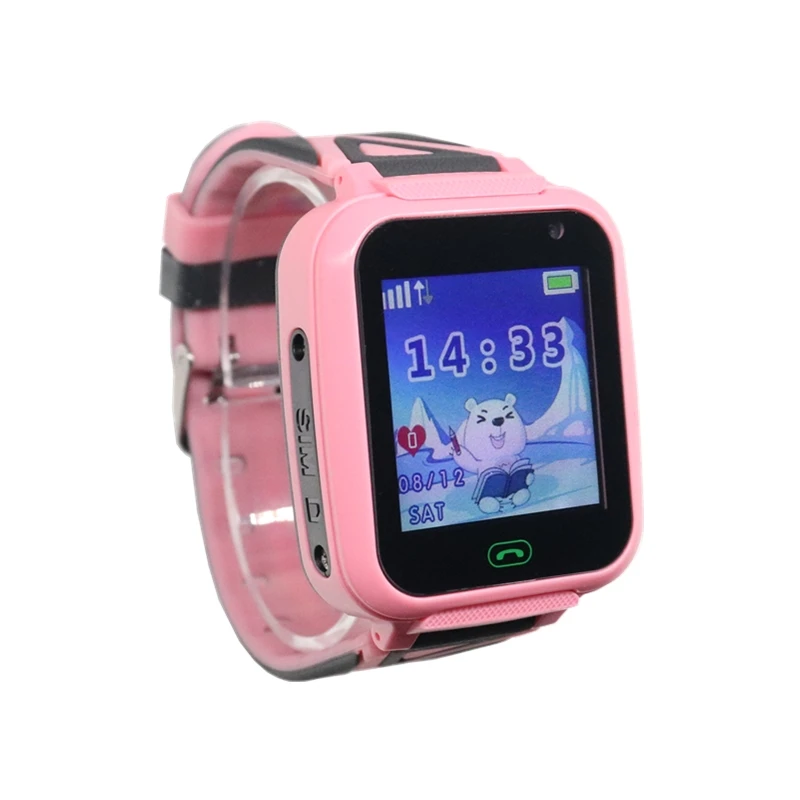 Детские часы с системой слежения IP67 водонепроницаемый SOS Wifi расположение водонепроницаемый фонарик камера HD 1,4" детские часы T16 - Цвет: Розовый